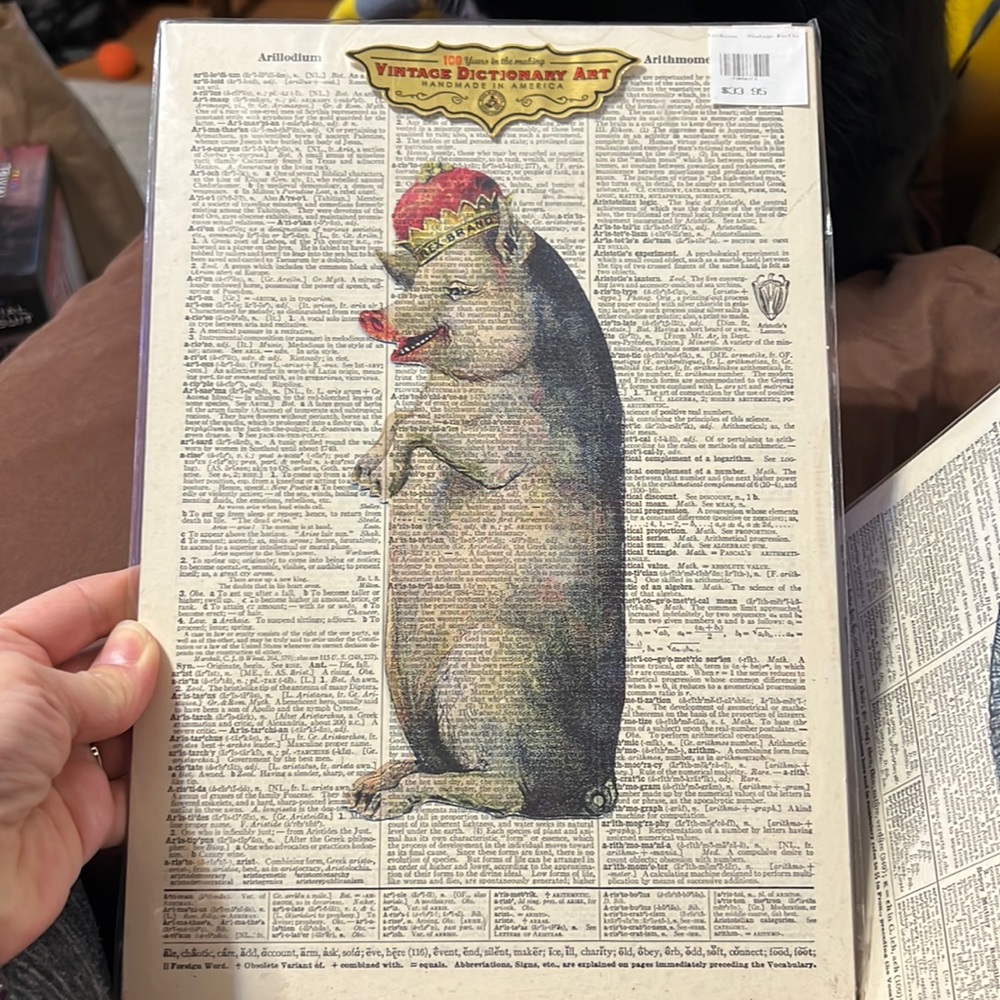 Pig With Crown - Vintage Dictionary Art Wall Decor - BRAND NEW!